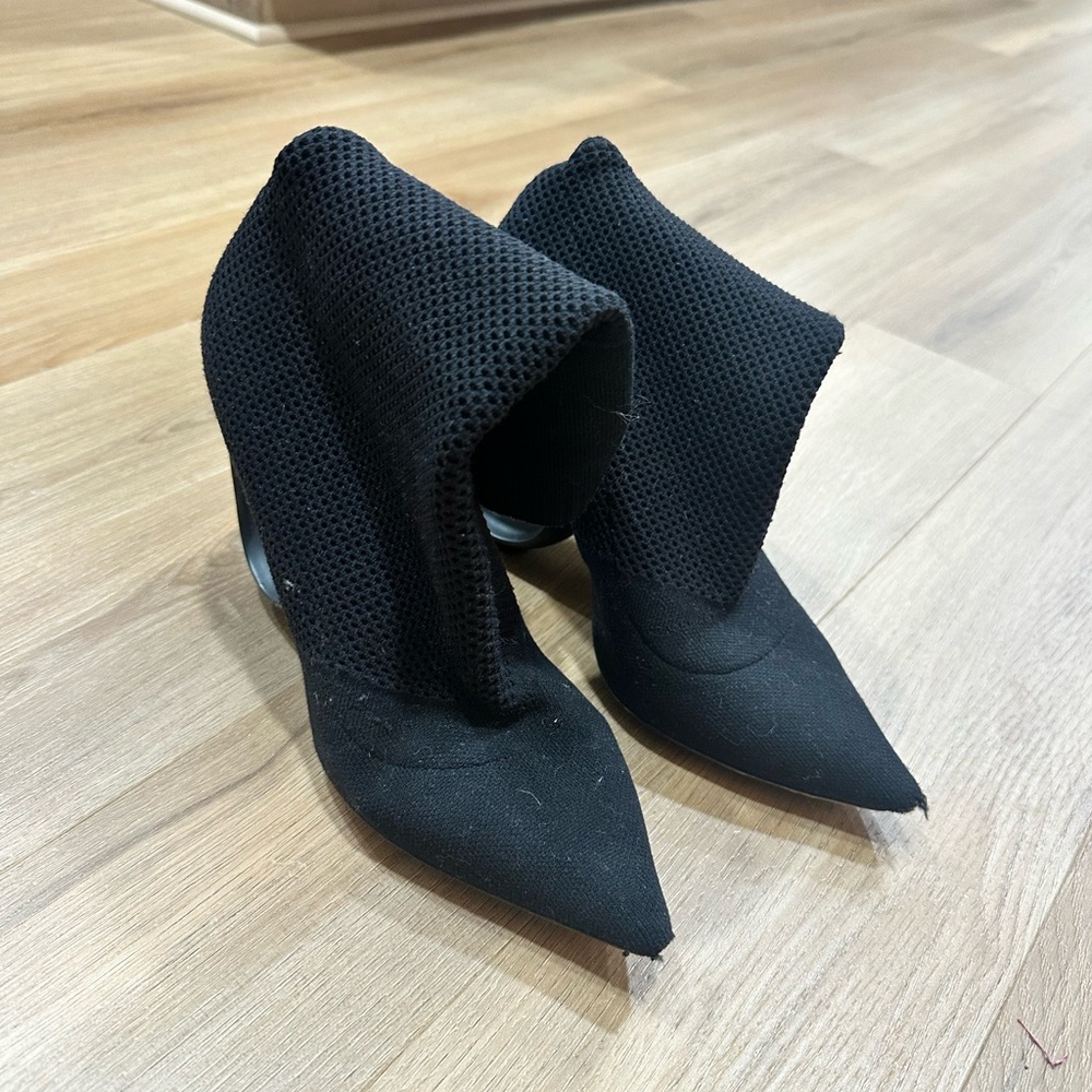 Burberry Black Mesh Heeled Boots